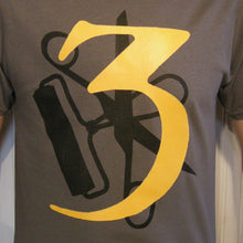 3 (Three) - T-shirt CHARCOAL / YELLOW & BLACK