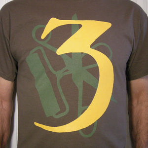 3 (Three) - T-shirt OLIVE / YELLOW & GREEN