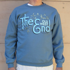 The (Old West) End - Dragonfly Brooch Crewneck Indigo Blue