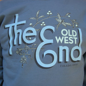 The (Old West) End - Dragonfly Brooch Crewneck Indigo Blue