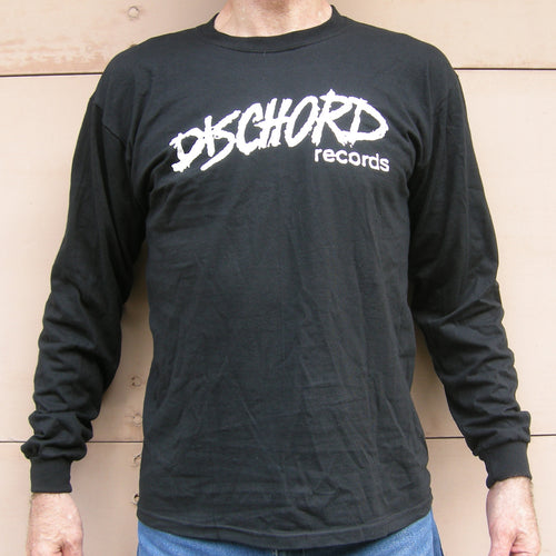 Old Dischord Logo - Long-Sleeve T-shirt BLACK / WHITE